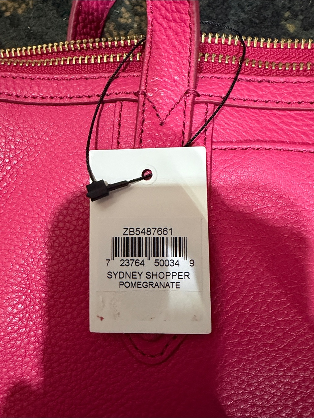 Fossil Hot Pink Leather Shoulder Tote - Picture 7 of 7